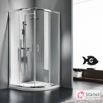 Καμπίνα Ντουζιέρας Ημικυκλική Starlet Quadrant 80×80 cm (77-79 × 77-79) Clear Chrome QS80T-100