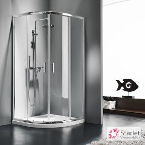 Καμπίνα Ντουζιέρας Ημικυκλική Starlet Quadrant 80×80 cm (77-79 × 77-79) Clear Chrome QS80T-100