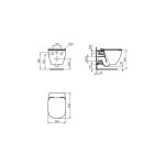 Σετ Λεκάνη IDEAL STANDARD TESI επίτοιχη (κρεμαστή) υψηλής πίεσης με κάλυμμα soft closing Aquablade