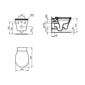 SET OF HANGING BOWL IDEAL STANDARD CONNECT AIR E008701