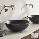 ΜΑΡΜΑΡΙΝΟΣ CIREO Φ45 H.15 FOSSIL BLACK MARBLE 2