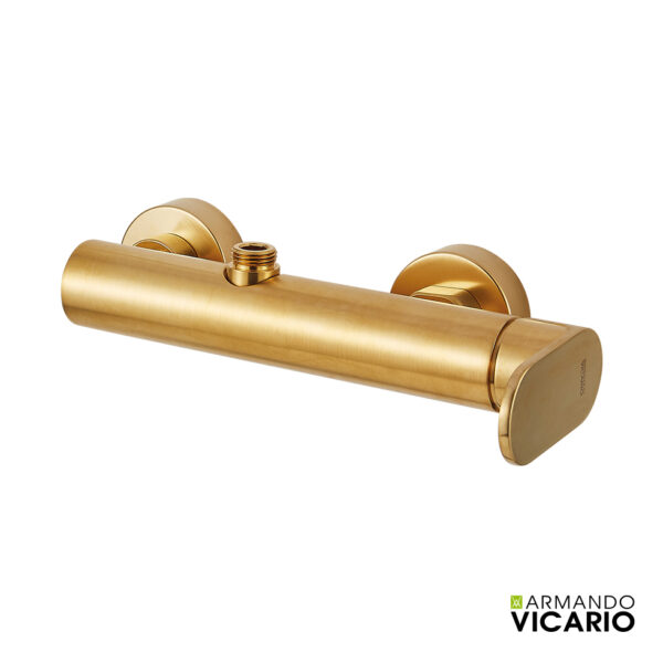 SHOWER MIXER+EXPANDED COLUMN+HEAD SLIM VICARIO BRUSHED GOLD 2