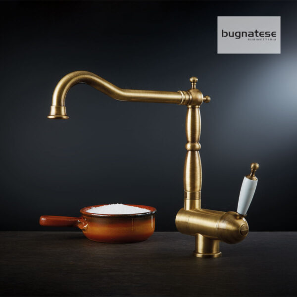 SINK WITH RECLINING SPOUT BUGNATESE BRONZE