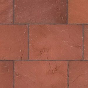 Γωνιασμένες πλάκες Φωτιάς 40x60cm από φυσικό κόκκινο σχιστόλιθο για κήπους, διαδρόμους και εξωτερικά δάπεδα.