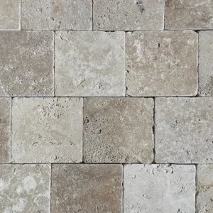 Κυβόλιθος Τραβερτίνο Αντίκ 15,25×15,25×3cm από φυσικό πωρόλιθο για επενδύσεις τοίχων και διακοσμητικές εφαρμογές