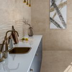 bright open plan apartment in a modern design, light walls and w