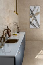 bright open plan apartment in a modern design, light walls and w