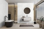 Modern minimalist bathroom interior, modern bathroom cabinet, wh