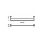 Πετσετοθήκη διπλή Sanco Twist 60cm 14305 2