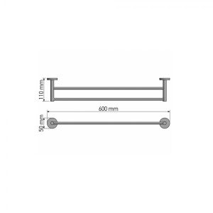 Πετσετοθήκη διπλή Sanco Twist 60cm 14305 2