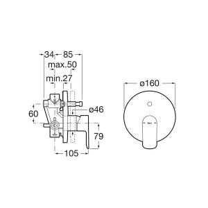 εντοιχ μπαταρια 2 εξοδων λευκη ματ cala A5A066EB00 2
