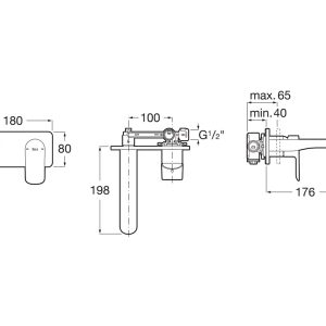 εντοιχ μπαταρια νιπτηρος μαυρη ματ Cala A5A356ENB0 2