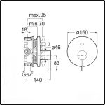 εντοιχ μπαταρια ντους 2 εξοδων μαυρη ματ ona A5A0B9ENB0 2