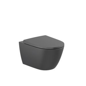 λεκανη επιτοιχη ona roca black matt rimless