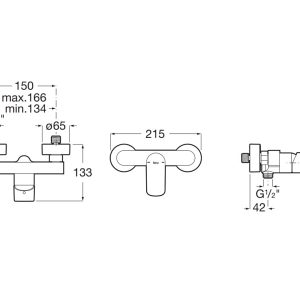 μπαρ ντους επιτοιχη μαυρη ματ cala A5A216ENB0 2