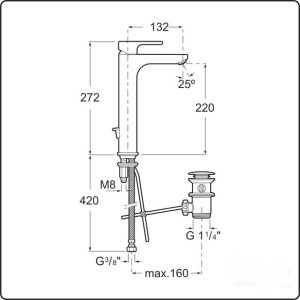μπαταρια νιπτηρα ψηλη χρωμε l20 A5A3C09C00 2