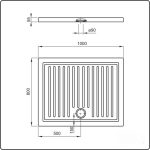 ντουζιερα πορσελανης 100x80 παραλληλογραμμη roma A374126000 3
