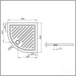 ντουζιερα πορσελανης 80x80 ημικυκλικη roma A374128000 3