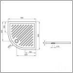 ντουζιερα πορσελανης 90x90 ημικυκλικη roma A374124000 3