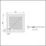 ντουζιερα πορσελανης 90x90 τετραγωνη roma A374123000 3