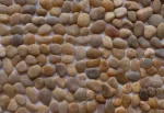 Λάμψη Κίτρινη 30×30cm βοτσαλωτό ψηφιδωτό από φυσικά μπεζ και κίτρινα βότσαλα σε δίχτυ