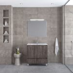 Σετ επίπλου μπάνιου Royal Bath Malaga 80 γκρι με καθρέφτη