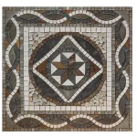 Σχέδιο 100×100cm διακοσμητικό ψηφιδωτό από φυσικά πετρώματα για δάπεδα και τοίχους