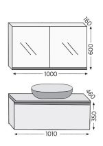 Σετ επίπλου μπάνιου Royal Bath Sevilla 100 γκρι με καθρέφτη-κρυφοντούλαπο και επικάλυψη - Image 2