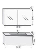 Σετ επίπλου μπάνιου Royal Bath Sevilla 100 λευκό με καθρέφτη-κρυφοντούλαπο - Image 2