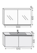 Σετ επίπλου μπάνιου Royal Bath Madrid 100 καρυδί με καθρέφτη-κρυφοντούλαπο - Image 2