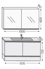 Σετ επίπλου μπάνιου Royal Bath Malaga 100 καρυδί με καθρέφτη-κρυφοντούλαπο - Image 2
