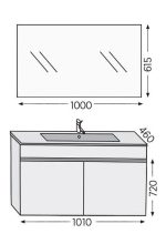 Σετ επίπλου μπάνιου Royal Bath Toledo 100 γκρι με καθρέφτη - Image 2