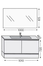 Σετ επίπλου μπάνιου Royal Bath Malaga 100 καρυδί με καθρέφτη - Image 2