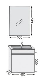 Σετ επίπλου μπάνιου Royal Bath Valencia 41 λευκό με καθρέφτη - Image 2