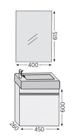 Σετ επίπλου μπάνιου Royal Bath Valencia 45 γκρι με καθρέφτη - Image 2