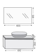 Σετ επίπλου μπάνιου Royal Bath Sevilla 60 καρυδί με καθρέφτη και επικάλυψη - Image 2