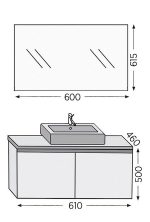 Σετ επίπλου μπάνιου Royal Bath Madrid 60 λευκό με καθρέφτη και επικάλυψη - Image 2