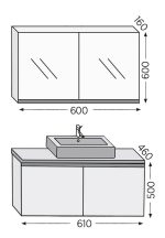 Σετ επίπλου μπάνιου Royal Bath Madrid 60 λευκό με καθρέφτη-κρυφοντούλαπο και επικάλυψη - Image 2