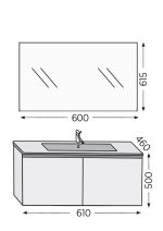 Σετ επίπλου μπάνιου Royal Bath Madrid 60 λευκό με καθρέφτη - Image 2