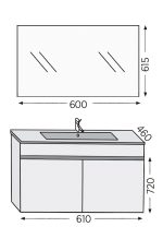 Σετ επίπλου μπάνιου Royal Bath Toledo 60 λευκό με καθρέφτη - Image 2