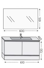 Σετ επίπλου μπάνιου Royal Bath Malaga 60 καρυδί με καθρέφτη - Image 2