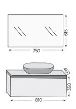 Σετ επίπλου μπάνιου Royal Bath Sevilla 80 γκρι με καθρέφτη και επικάλυψη - Image 2