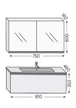 Σετ επίπλου μπάνιου Royal Bath Sevilla 80 λευκό με καθρέφτη-κρυφοντούλαπο - Image 2
