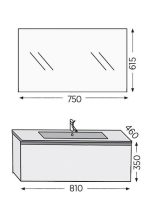 Σετ επίπλου μπάνιου Royal Bath Sevilla 80 λευκό με καθρέφτη - Image 2