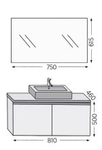 Σετ επίπλου μπάνιου Royal Bath Madrid 80 λευκό με καθρέφτη και επικάλυψη - Image 2