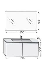 Σετ επίπλου μπάνιου Royal Bath Madrid 80 λευκό με καθρέφτη - Image 2