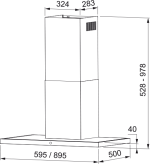 Απορροφητήρας Επιτοίχια Καμινάδα Arno 90 ΧS BK Inox 325.0608.800 Franke 2