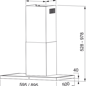 Απορροφητήρας Επιτοίχια Καμινάδα Arno 90 ΧS BK Inox 325.0608.800 Franke 2