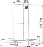 Απορροφητήρας Επιτοίχια Καμινάδα Tiber 90 XS Inox 325.0608.798 Franke 3