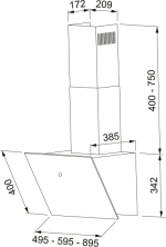 Απορροφητήρας Επιτοίχια Καμινάδα Vertis FVT 605 BK A 60cm 330.0572.974Franke 3